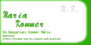 maria kommer business card